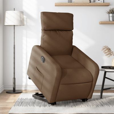 Gossi fotoliu electric rabatabil cu ridicare, maro, textil