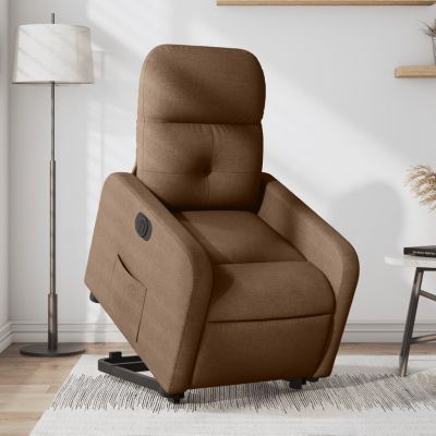 Gossi fotoliu electric rabatabil cu ridicare, maro, textil
