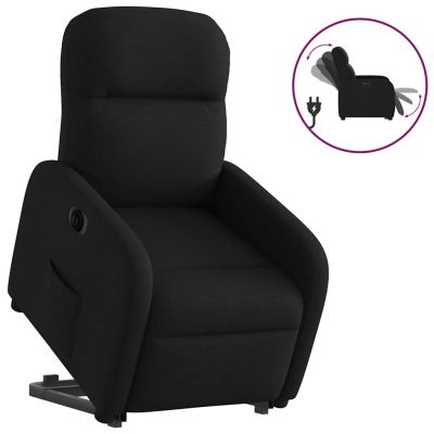 Gossi fotoliu electric rabatabil cu ridicare, negru, textil