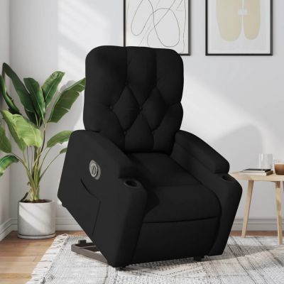 Gossi fotoliu electric rabatabil cu ridicare, negru, textil