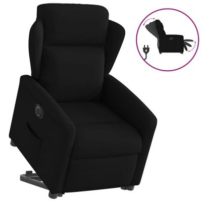 Gossi fotoliu electric rabatabil cu ridicare, negru, textil