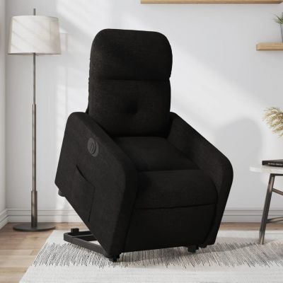 Gossi fotoliu electric rabatabil cu ridicare, negru, textil