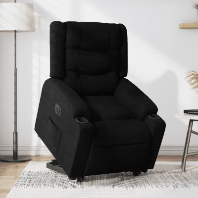 Gossi fotoliu electric rabatabil cu ridicare, negru, textil