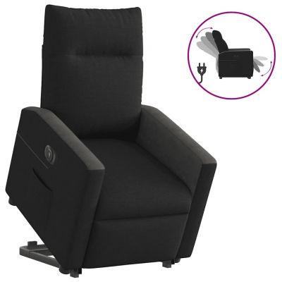 Gossi fotoliu electric rabatabil cu ridicare, negru, textil