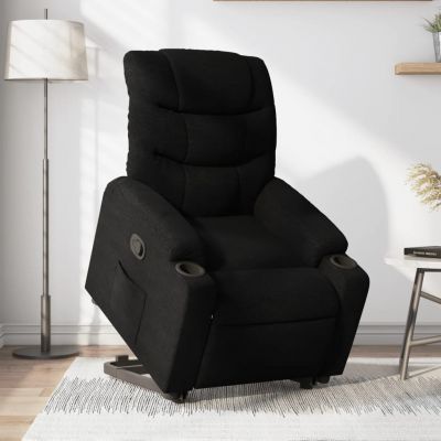Gossi fotoliu electric rabatabil cu ridicare, negru, textil