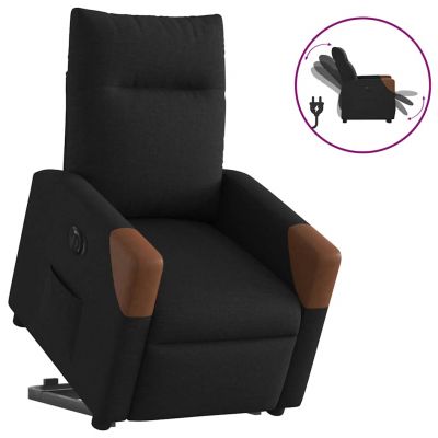 Gossi fotoliu electric rabatabil cu ridicare, negru, textil