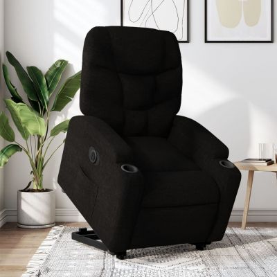 Gossi fotoliu electric rabatabil cu ridicare, negru, textil