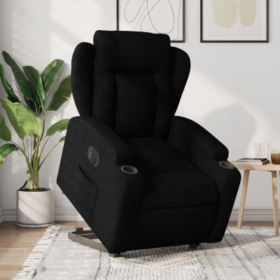 Gossi fotoliu electric rabatabil cu ridicare, negru, textil