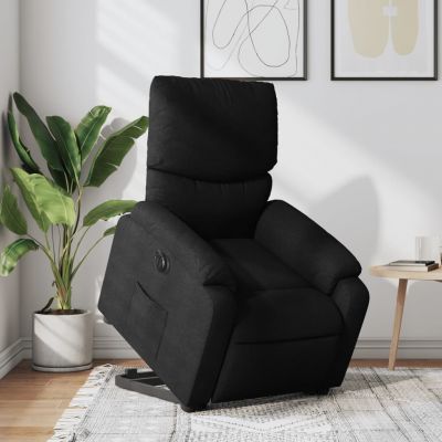 Gossi fotoliu electric rabatabil cu ridicare, negru, textil