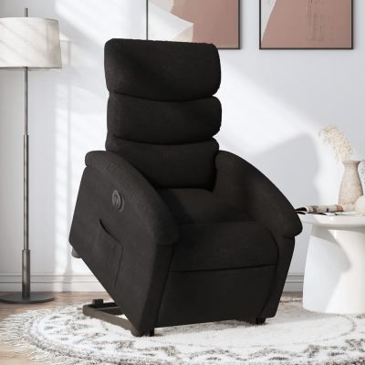 Gossi fotoliu electric rabatabil cu ridicare, negru, textil