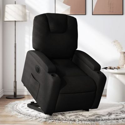 Gossi fotoliu electric rabatabil cu ridicare, negru, textil
