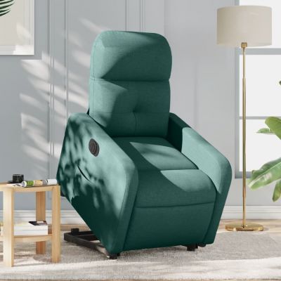 Gossi fotoliu electric rabatabil cu ridicare, verde inchis, textil