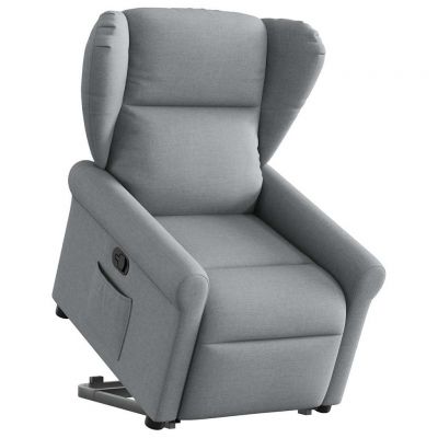 Gossi fotoliu rabatabil cu ridicare, gri deschis, material textil