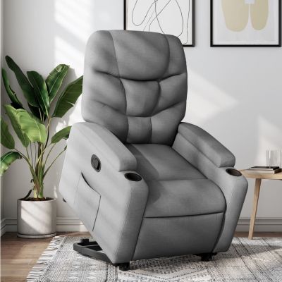 Gossi fotoliu rabatabil cu ridicare, gri deschis, material textil