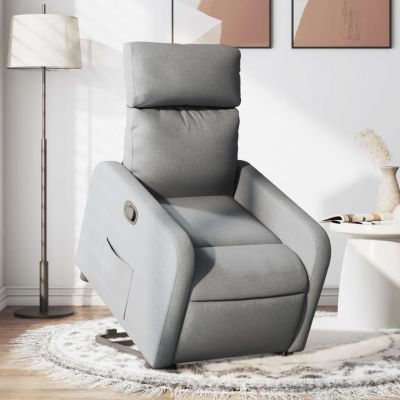 Gossi fotoliu rabatabil cu ridicare, gri deschis, material textil