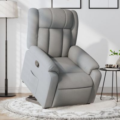 Gossi fotoliu rabatabil cu ridicare, gri deschis, material textil