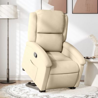 Gossi fotoliu rabatabil cu ridicare pe verticala, crem, textil