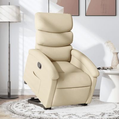 Gossi fotoliu rabatabil cu ridicare pe verticala, crem, textil