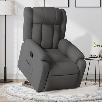 Gossi fotoliu rabatabil cu ridicare pe verticala, gri inchis, textil