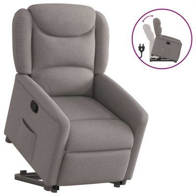 Gossi fotoliu rabatabil cu ridicare pe verticala, gri taupe, textil
