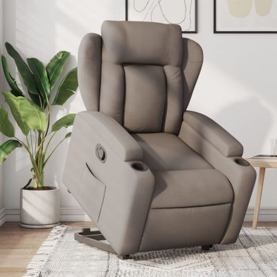 Gossi fotoliu rabatabil cu ridicare pe verticala, gri taupe, textil
