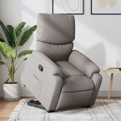 Gossi fotoliu rabatabil cu ridicare pe verticala, gri taupe, textil