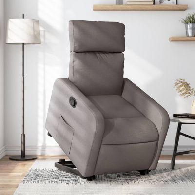 Gossi fotoliu rabatabil cu ridicare pe verticala, gri taupe, textil