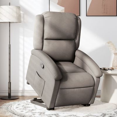 Gossi fotoliu rabatabil cu ridicare pe verticala, gri taupe, textil
