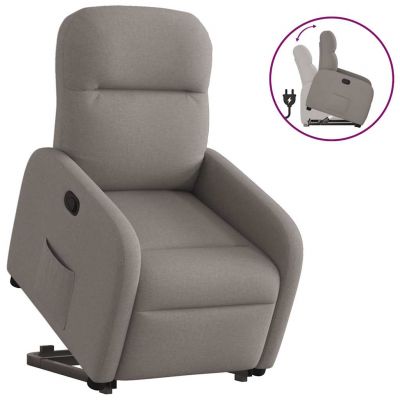 Gossi fotoliu rabatabil cu ridicare pe verticala, gri taupe, textil