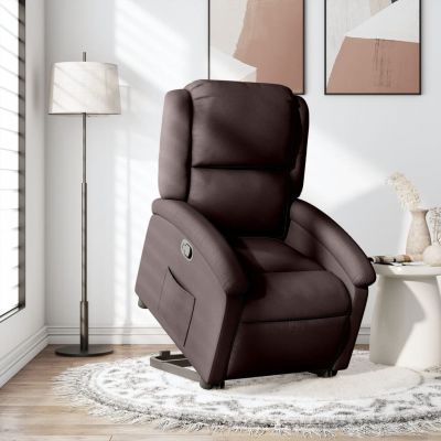 Gossi fotoliu rabatabil cu ridicare pe verticala, maro inchis, textil