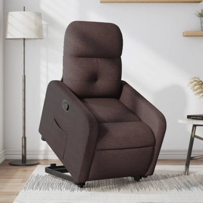 Gossi fotoliu rabatabil cu ridicare pe verticala, maro inchis, textil