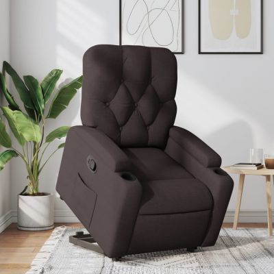 Gossi fotoliu rabatabil cu ridicare pe verticala, maro inchis, textil