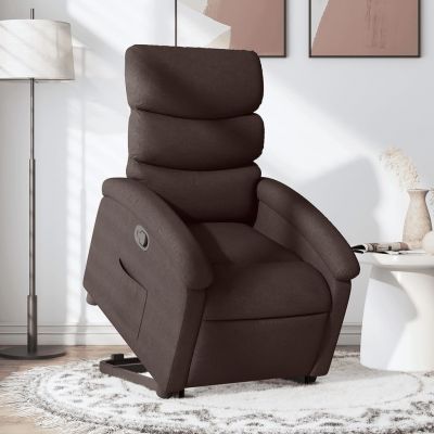 Gossi fotoliu rabatabil cu ridicare pe verticala, maro inchis, textil