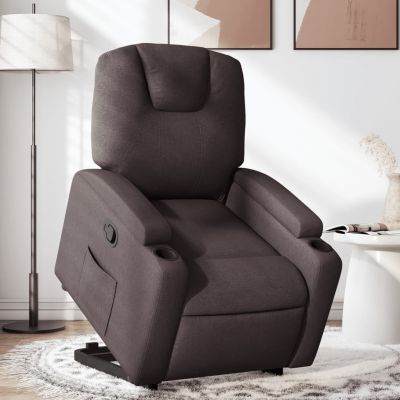 Gossi fotoliu rabatabil cu ridicare pe verticala, maro inchis, textil