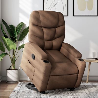 Gossi fotoliu rabatabil cu ridicare pe verticala, maro, textil
