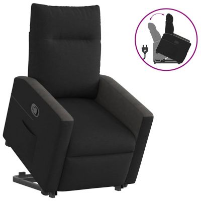 Gossi fotoliu rabatabil cu ridicare pe verticala, negru, textil