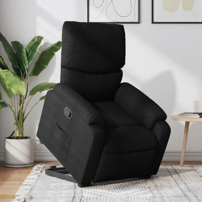 Gossi fotoliu rabatabil cu ridicare pe verticala, negru, textil