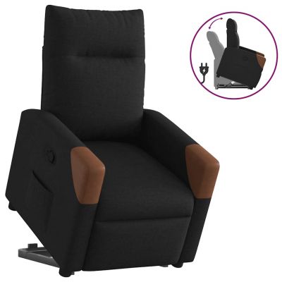 Gossi fotoliu rabatabil cu ridicare pe verticala, negru, textil