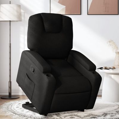 Gossi fotoliu rabatabil cu ridicare pe verticala, negru, textil