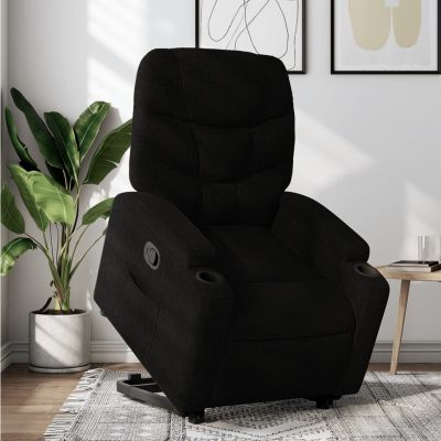 Gossi fotoliu rabatabil cu ridicare pe verticala, negru, textil