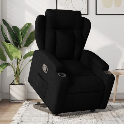 Gossi fotoliu rabatabil cu ridicare pe verticala, negru, textil