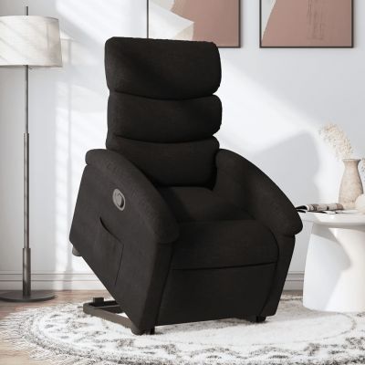 Gossi fotoliu rabatabil cu ridicare pe verticala, negru, textil