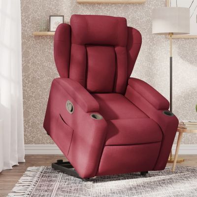 Gossi fotoliu rabatabil cu ridicare, rosu vin, material textil