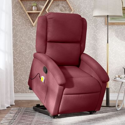 Gossi fotoliu rabatabil cu ridicare, rosu vin, material textil