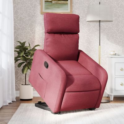 Gossi fotoliu rabatabil cu ridicare, rosu vin, material textil