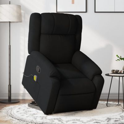 Gossi fotoliu rabatabil de masaj, cu ridicare, negru, material textil