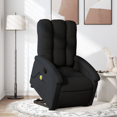 Gossi fotoliu rabatabil de masaj, cu ridicare, negru, material textil