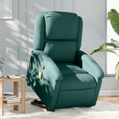 Gossi fotoliu rabatabil de masaj, cu ridicare, verde inchis, textil