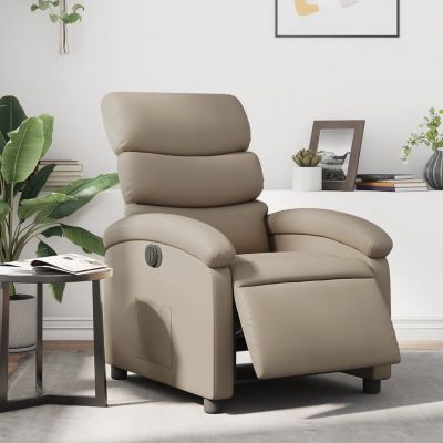 Gossi fotoliu rabatabil electric, cappuccino, piele ecologica