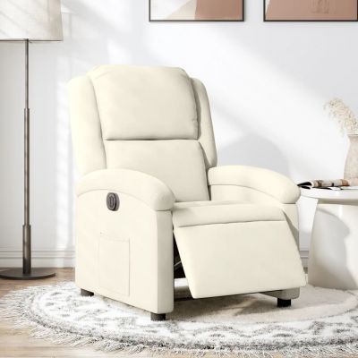 Gossi fotoliu rabatabil electric, crem, catifea